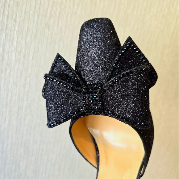 Nalebe Dimante Mule Heel Sandals Glitter Black Nalebe Mules MSRP $730 - Picture 8 of 17